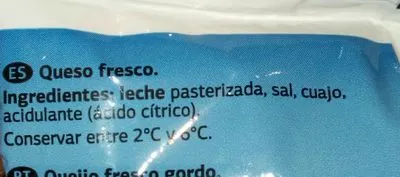 Lista de ingredientes del producto Mozzarella Dia 