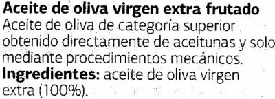 Lista de ingredientes del producto Aceite de oliva virgen extra Frutado Dia 1 l