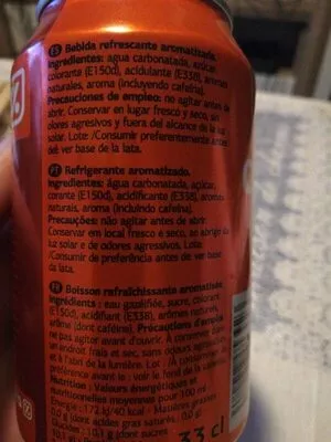 Lista de ingredientes del producto Cola Dia 330 ml