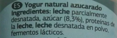 Lista de ingredientes del producto Yogur Natural azucarado Dia 125 g