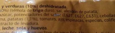 Lista de ingredientes del producto Sopa jardinera Dia 75 g