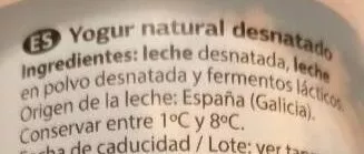 Lista de ingredientes del producto Natural Dia 750 g