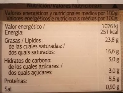 Lista de ingredientes del producto Queso para untar Dia 250 g