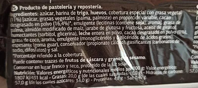 Lista de ingredientes del producto Pastel de marmol dia 