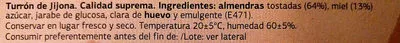 Lista de ingredientes del producto Turrón blando de Jijona DIA 250 g