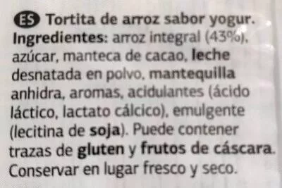 Lista de ingredientes del producto Tortitas de arroz Dia 130 gr