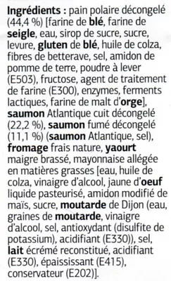 Lista de ingredientes del producto Polaire Duo de Saumon Dia 135 g