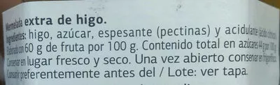 Lista de ingredientes del producto Mermelada de higo extra Dia 320 g