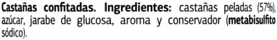 Lista de ingredientes del producto Marron glace Dia, Delicious Dia 170 g