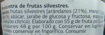 Lista de ingredientes del producto Mermelada de frutas silvestres Dia 320 g