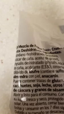 Lista de ingredientes del producto Cocktail Natural Dia 125 g