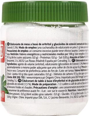 Lista de ingredientes del producto Stevia Vital Dia Dia 200 g