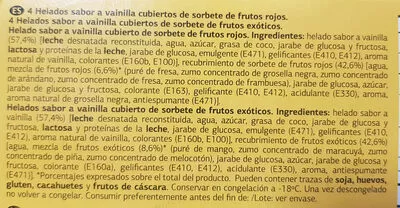 Lista de ingredientes del producto 4 frutos exóticos Dia 300 g (400 ml)