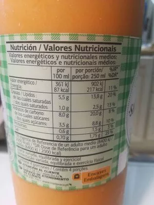 Lista de ingredientes del producto Salmorejo fresco Dia 1 l