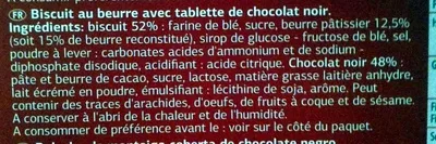 Lista de ingredientes del producto Petit beurre au chocolat noir Dia 150 g