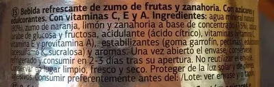 Lista de ingredientes del producto Bebida de zumo de frutas y zanahoria Dia 1 l