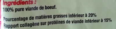 Lista de ingredientes del producto Haché 100% pur boeuf Dia 800 g