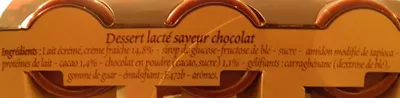 Lista de ingredientes del producto Liégeois Saveur Chocolat Dia Dia 800 g (8x100 g)