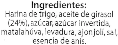 Lista de ingredientes del producto Tortas de aceite Dia 180 g (6 x 30 g)