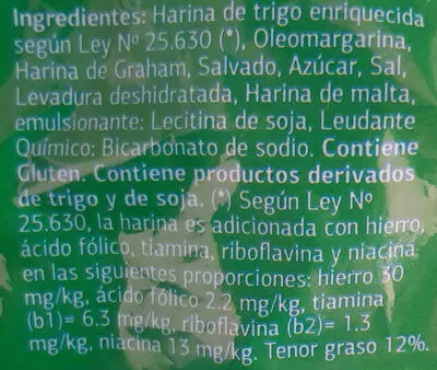 Lista de ingredientes del producto Mini cracker salvado Dia 300 g