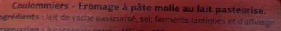 Lista de ingredientes del producto Coulommiers de caractère (23 % MG)  Dia 350 g 