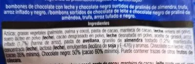 Lista de ingredientes del producto Surtido de bombones Alteza 180 g