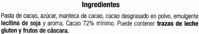 Lista de ingredientes del producto Tableta de chocolate negro 72% cacao Alteza 150 g