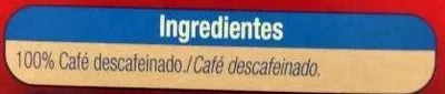 Lista de ingredientes del producto Café soluble descafeinado Alteza 