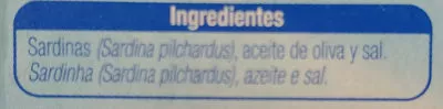 Lista de ingredientes del producto Sardinas en aceite de oliva Alteza 88 g