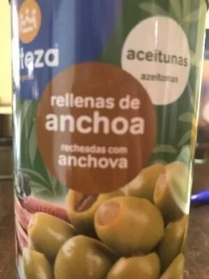 Lista de ingredientes del producto Aceitunas rellenas de anchoa Alteza 