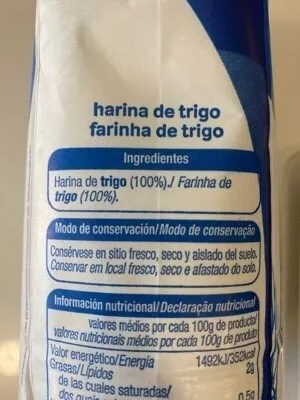 Lista de ingredientes del producto Harina de trigo Alteza 