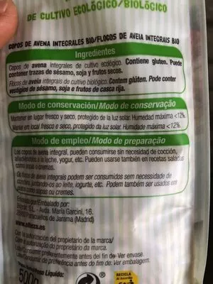 Lista de ingredientes del producto Copos de maíz tostado Alteza 