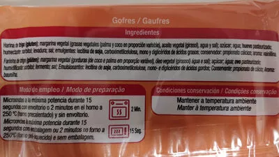 Lista de ingredientes del producto Gofres Alteza 220 g