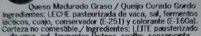 Lista de ingredientes del producto Gouda tierno Alteza 350 g