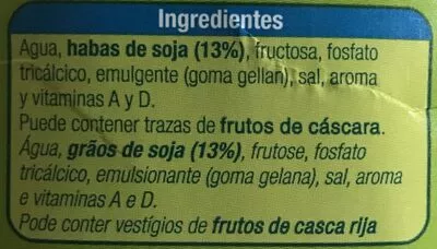 Lista de ingredientes del producto Bebida soja Alteza 1 l