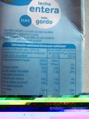 Lista de ingredientes del producto Leche Entera Alteza 1 L