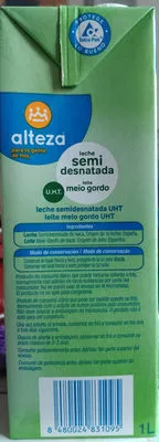 Lista de ingredientes del producto Leche semi destanada Alteza 1 l