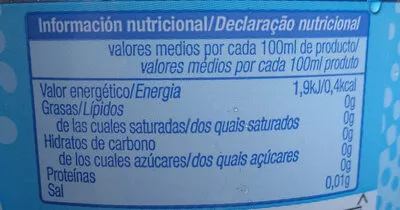 Lista de ingredientes del producto Gaseosa Alteza 1,5L