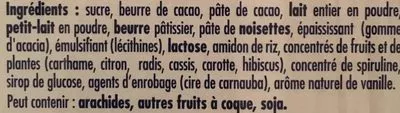 Lista de ingredientes del producto Calendrier de l'avent Smarties, Nestlé 134 g