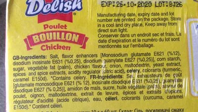 Lista de ingredientes del producto Bouillon de poulet Delish 