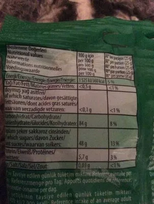 Lista de ingredientes del producto Haribo Halal Phantasia 100G Haribo 