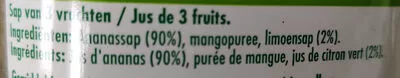 Lista de ingredientes del producto Pineapple Lime juice Pepsico 