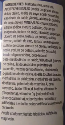 Lista de ingredientes del producto Ensure Advance Vainilla Abbott 850g