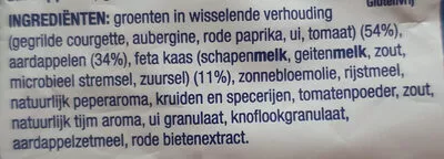 Lista de ingredientes del producto Maaltijdpannetje Athene Aviko 450 g