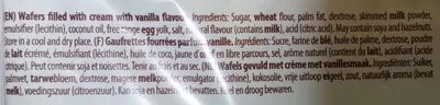 Lista de ingredientes del producto Gaufrette parfum vanille Biscuits à la vanille 