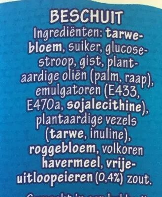 Lista de ingredientes del producto Echte beschuit Bolletje 13  stuks