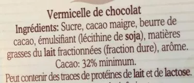 Lista de ingredientes del producto Chocolate Sprinkles De Ruijter, Koninklijke De Ruijter B.V. 400 g