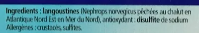 Lista de ingredientes del producto Langoustines entières crues surgelées Sans marque, Eurocontact 800 g