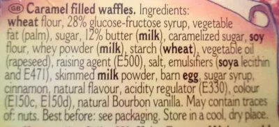 Lista de ingredientes del producto Original Stroopwafels Dutch Heroe's 400 g