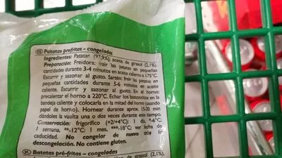 Lista de ingredientes del producto Patatas corte fino  